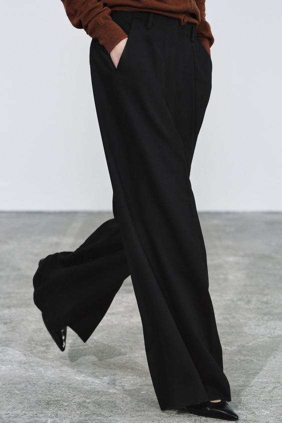 ZW COLLECTION PLEATED TROUSERS - Black by Zara - Image 1