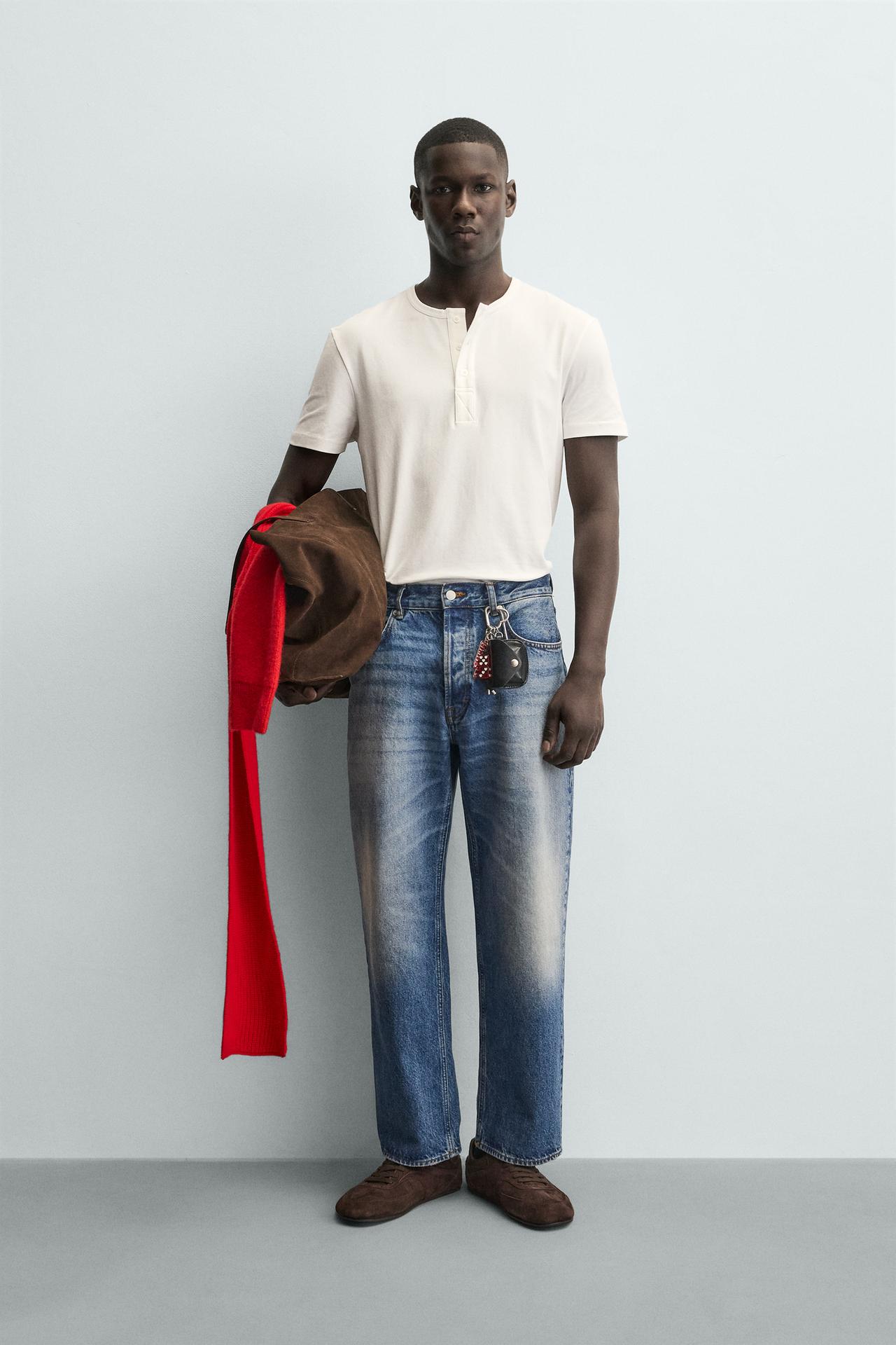 ZARA HENLEY NECK T-SHIRT