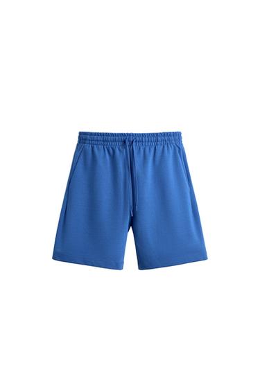 BERMUDA INTERLOCK TÉCNICA - Azulón de Zara