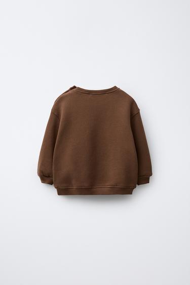 SLOGAN PRINT SWEATSHIRT - Brown by Zara - Image 1