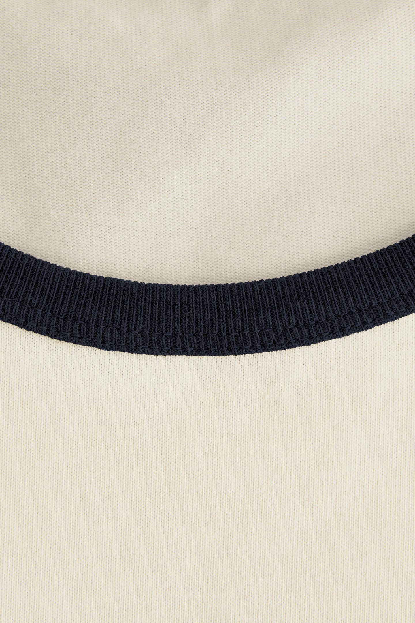 Женская футболка Zara Contrast Trim Strappy, цвет: Экрю — фото 4