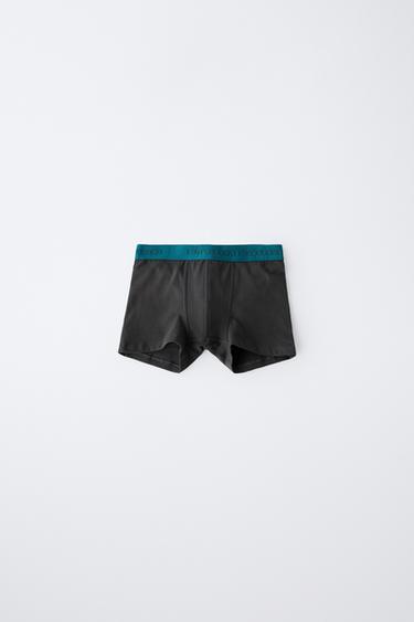 AGES 6-14 / 3-PACK OF EMBOSSED TEXT BOXERS - Multicoloured by Zara - Image 2