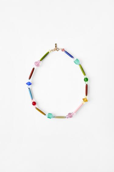 Zara COMBINED RESIN PIECES NECKLACE - Multicolored