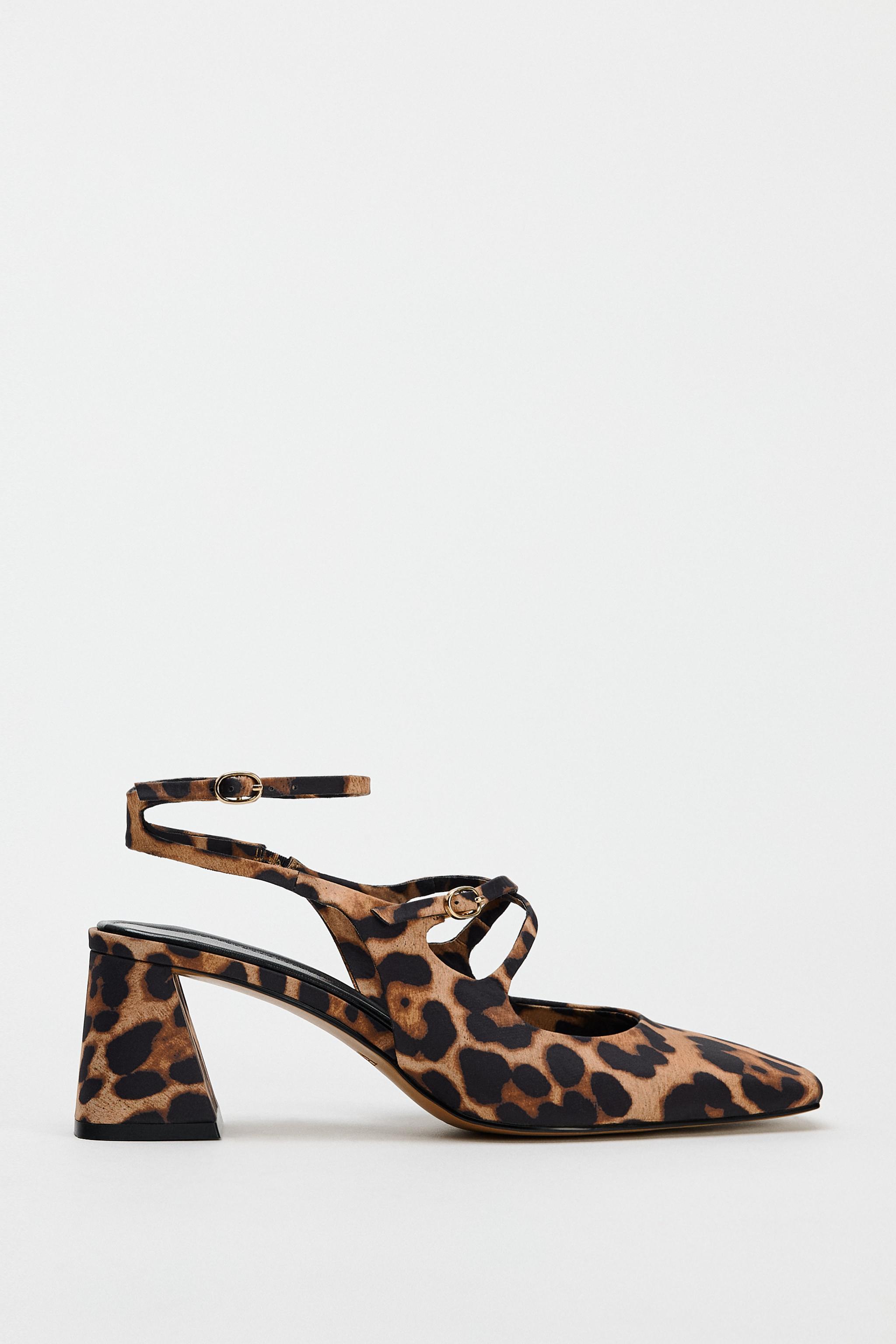 Leopard print slingback heels hotsell