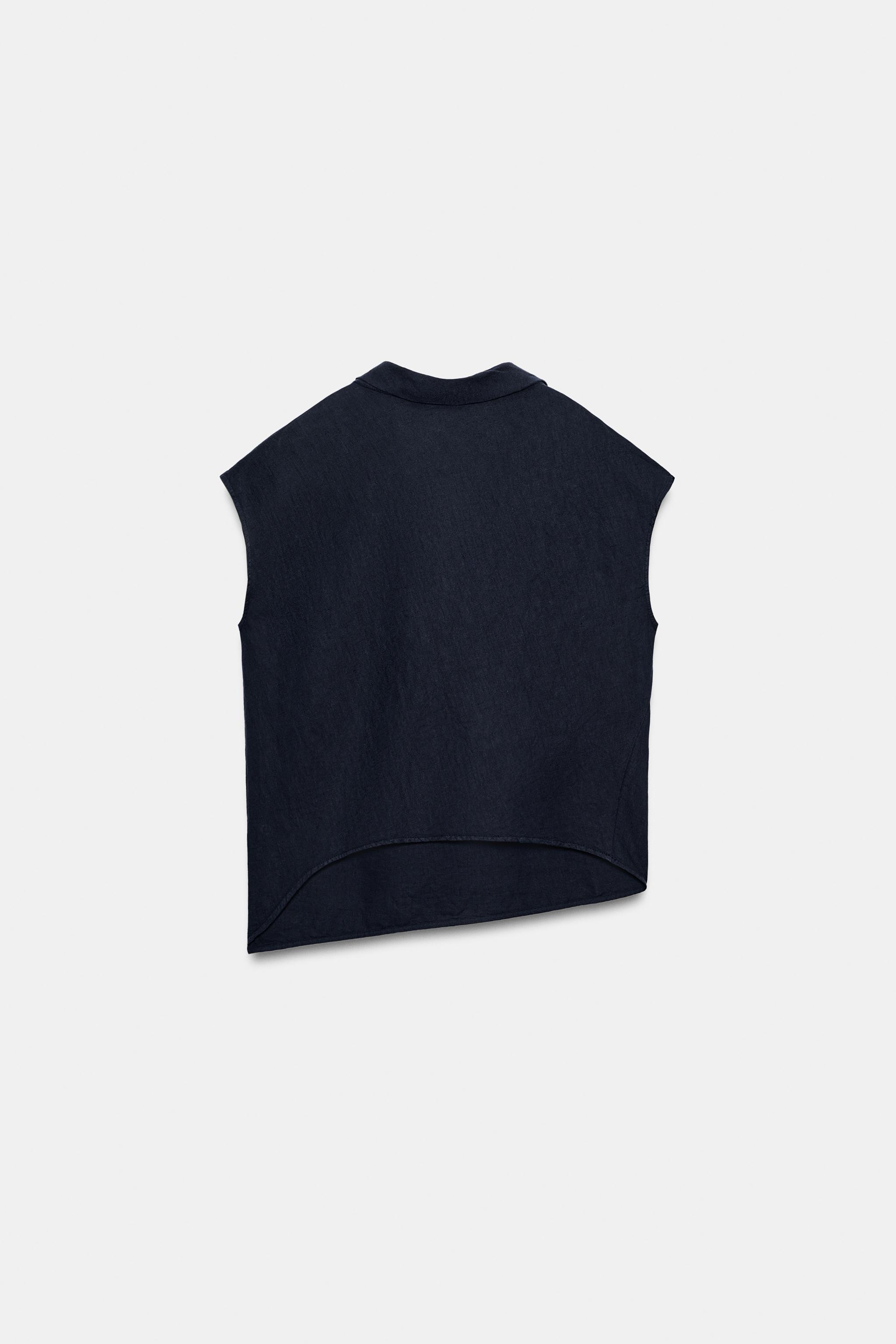 Zara KETENLİ ZW COLLECTION GÖMLEK görsel 7
