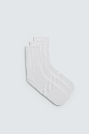 3-PACK OF BASIC RIB SOCKS - White by Zara