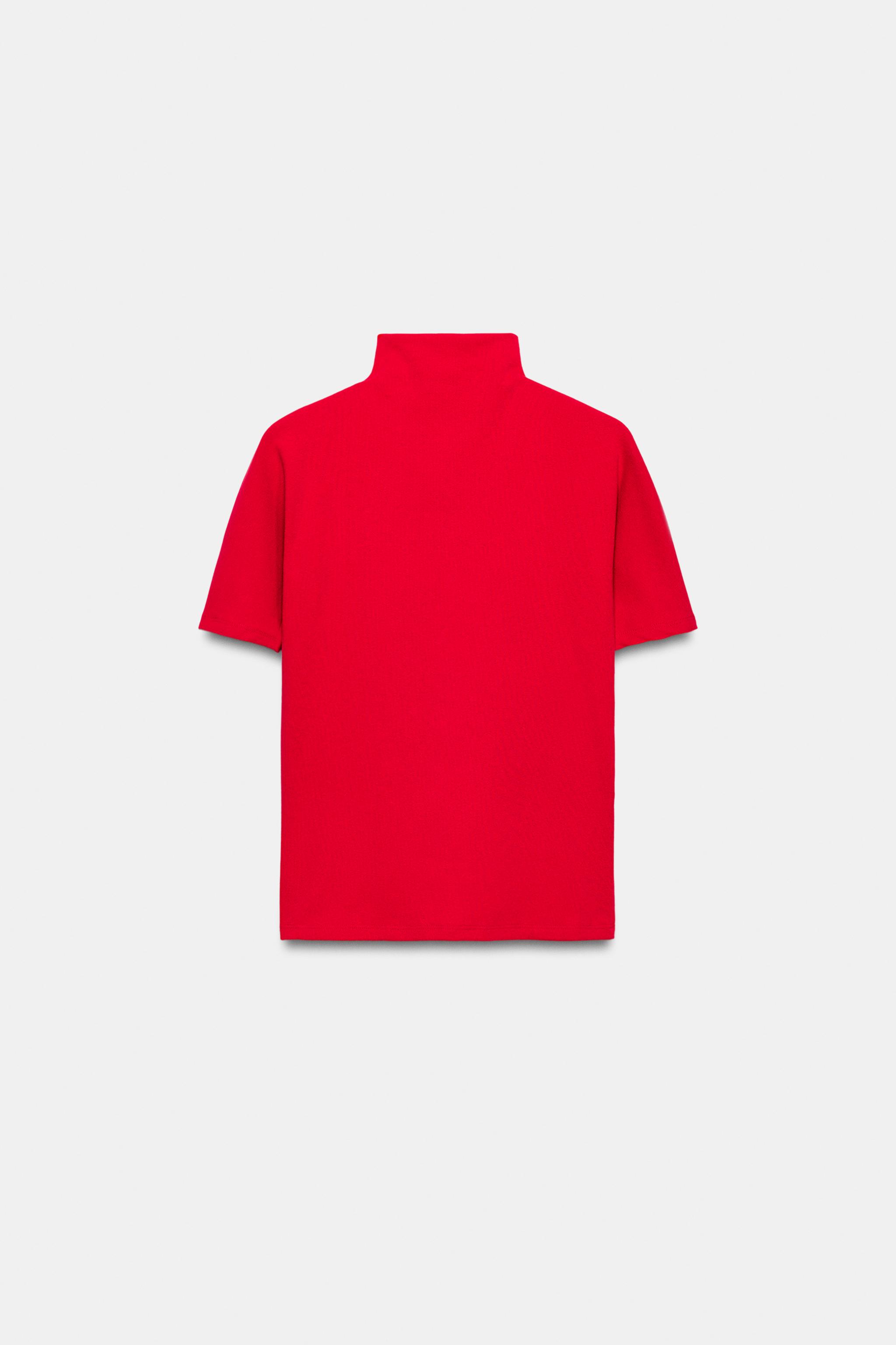 BUTTONED STAND-UP COLLAR T-SHIRT - thumbnail 6
