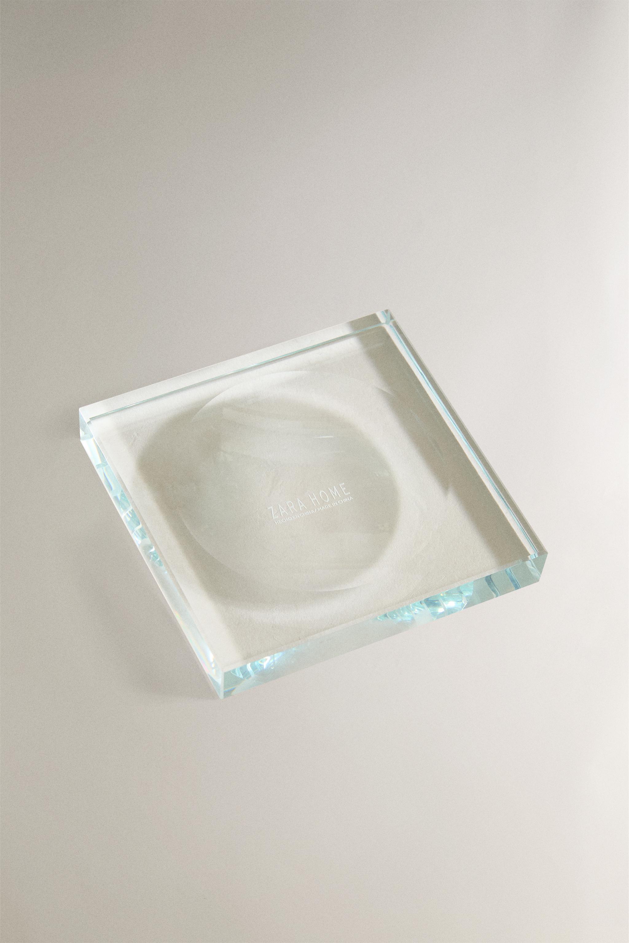 BOUGEOIR PLAT VERRE
