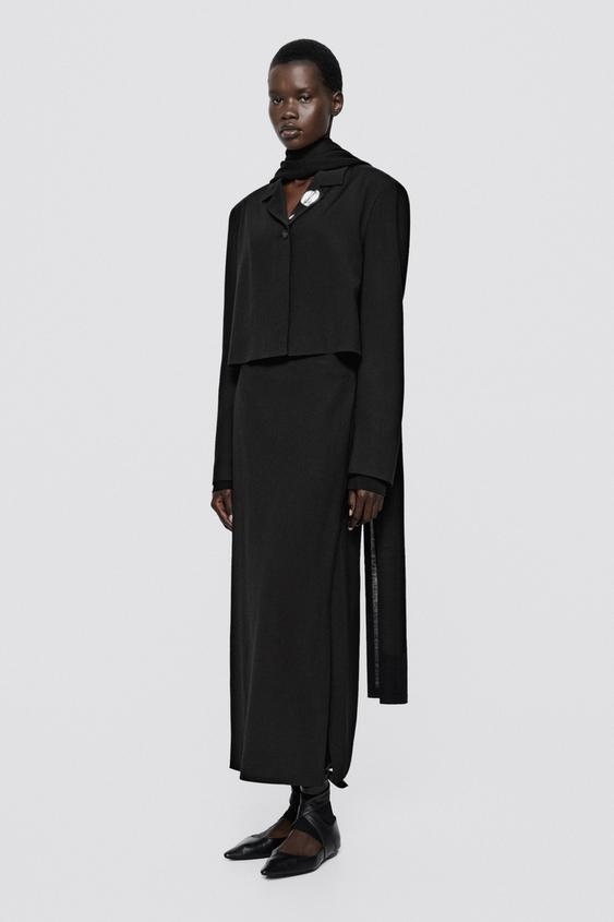Falda midi fluida cruzada - LIMITED EDITION - Negro de Zara - Imagen 0