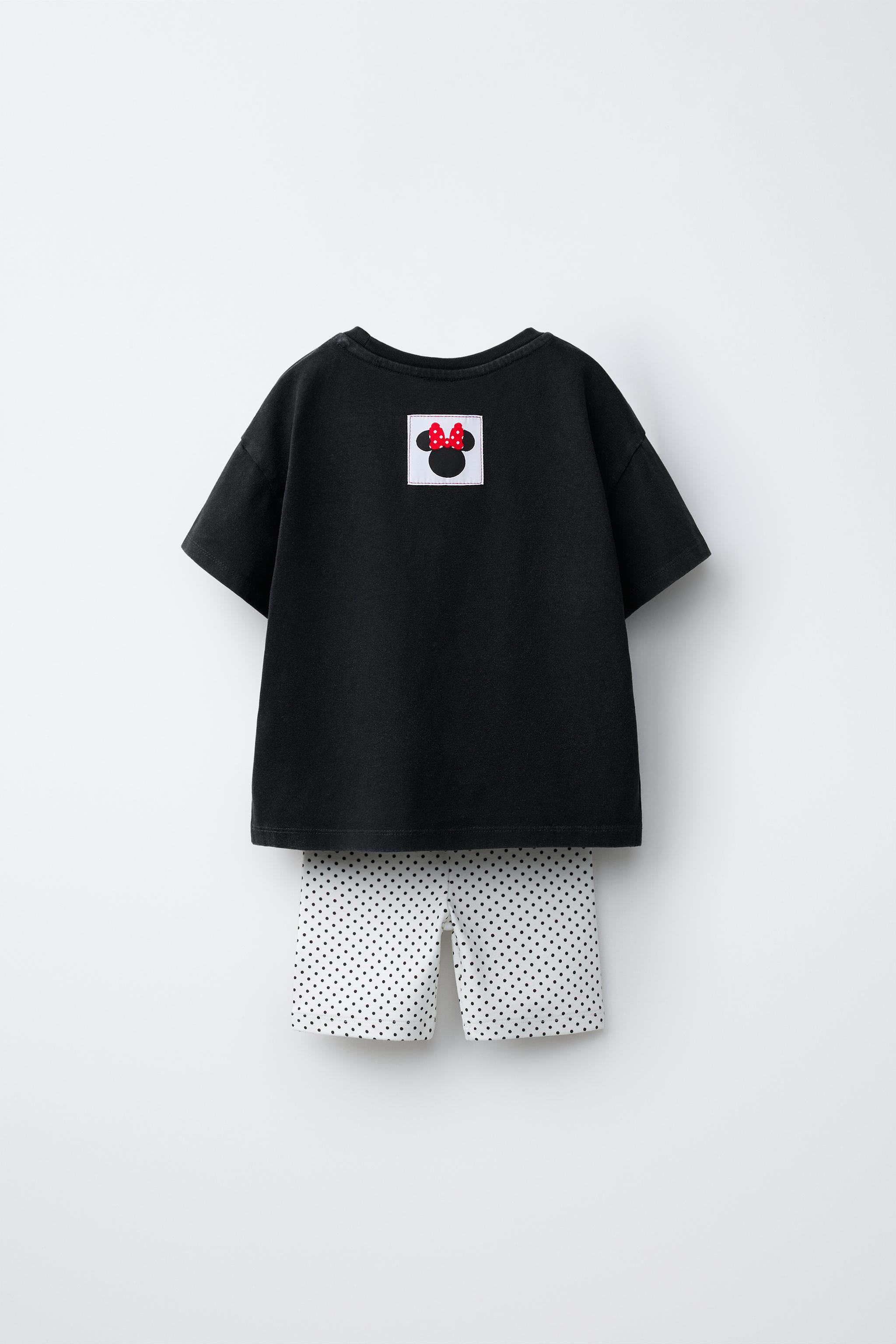ミニーマウス©ディズニーTシャツ＆サイクリストレギンスドットプリント