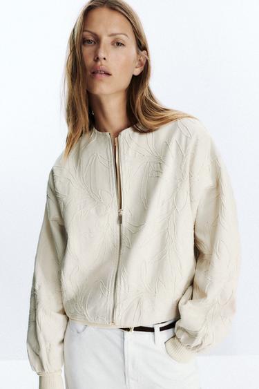 EMBROIDERED JACKET - Ecru by Zara - Image 1