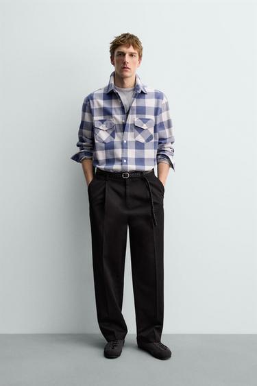CHECK FLANNEL SHIRT AARON LEVINE X ZARA - Blue/White by Zara - Image 0