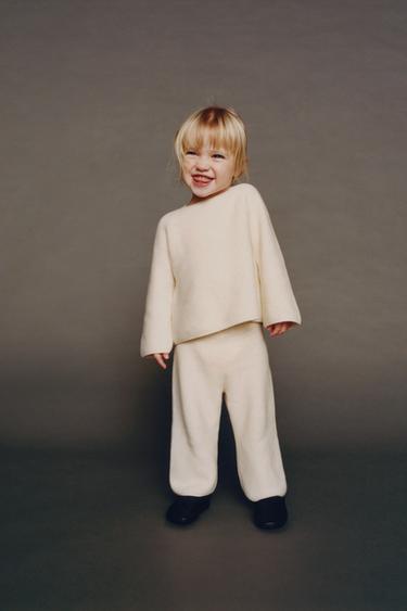 PANTALÓN PUNTO ESTRUCTURA - Beige claro de Zara