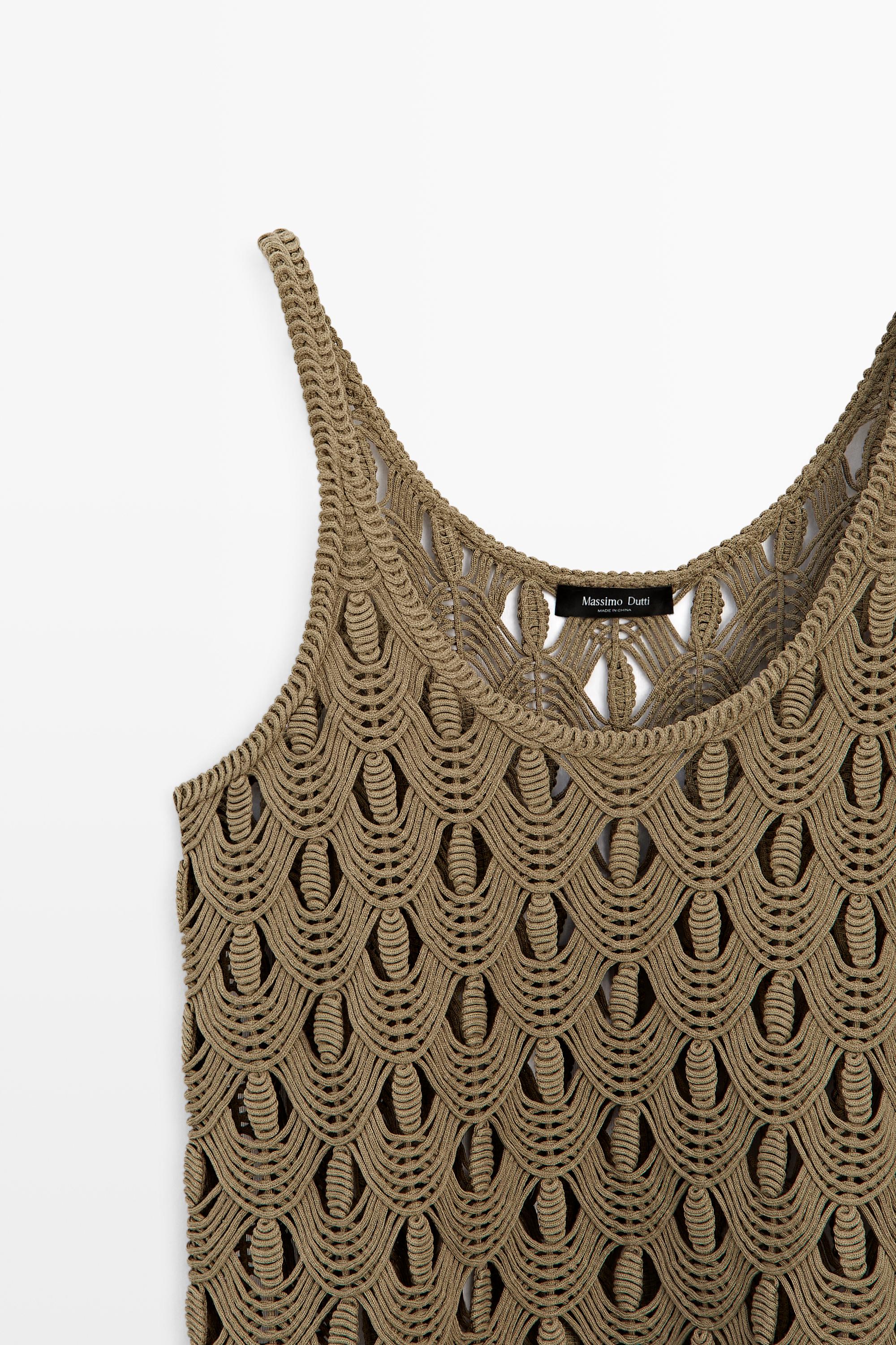 Top à bretelles détail crochet