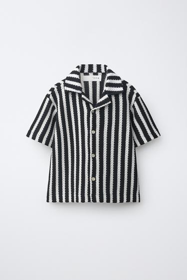 CAMISA DE MALHA ÀS RISCAS - Preto da Zara