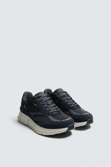 Zara TECHNICAL SNEAKERS - Blue