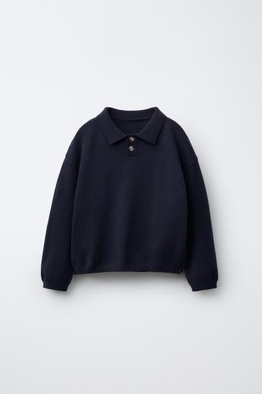 GEBREIDE POLOTRUI - marine van Zara