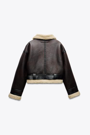 SHORT DOUBLE-FACED JACKET - Dark brown by Zara - Image 2