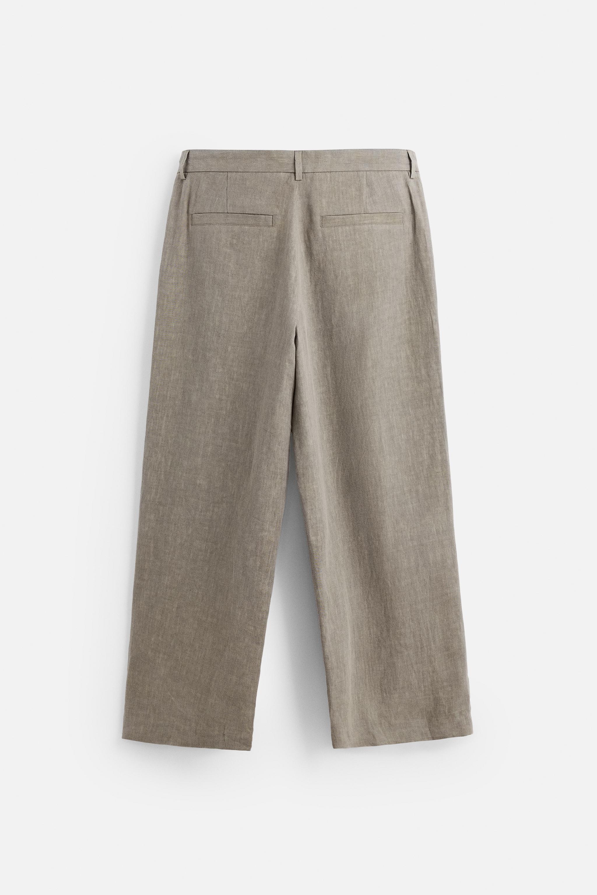 100% WASHED LINEN SUIT PANTS