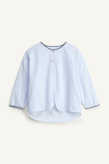 LIMITED EDITION CHECK TRIM STRIPED SHIRT - striped by Zara