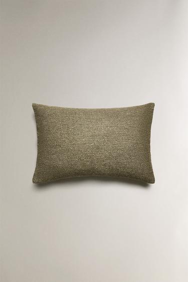 TEXTURED CUSHION COVER - Green by Zara