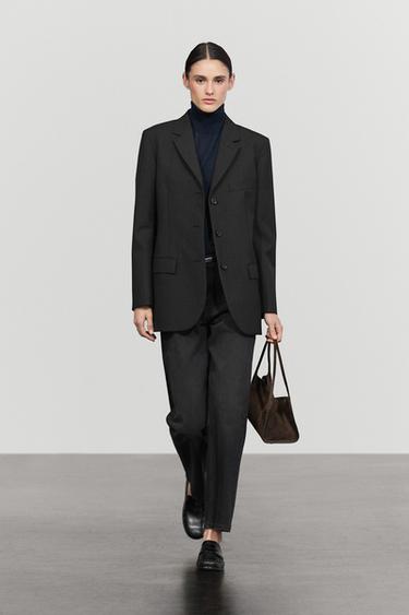 Blazer trois boutons en laine - Cobalt de Zara - Image 0