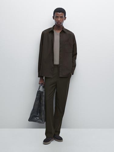 Zara Relaxed fit shirt with pocket - Brown