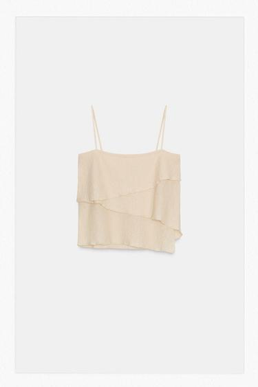 TOP PUNTO TIRANTES - Crema de Zara