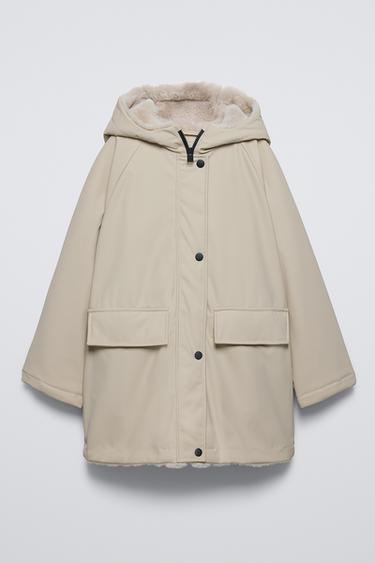 RUBBERISED SHEEPSKIN JACKET - Mid-ecru by Zara