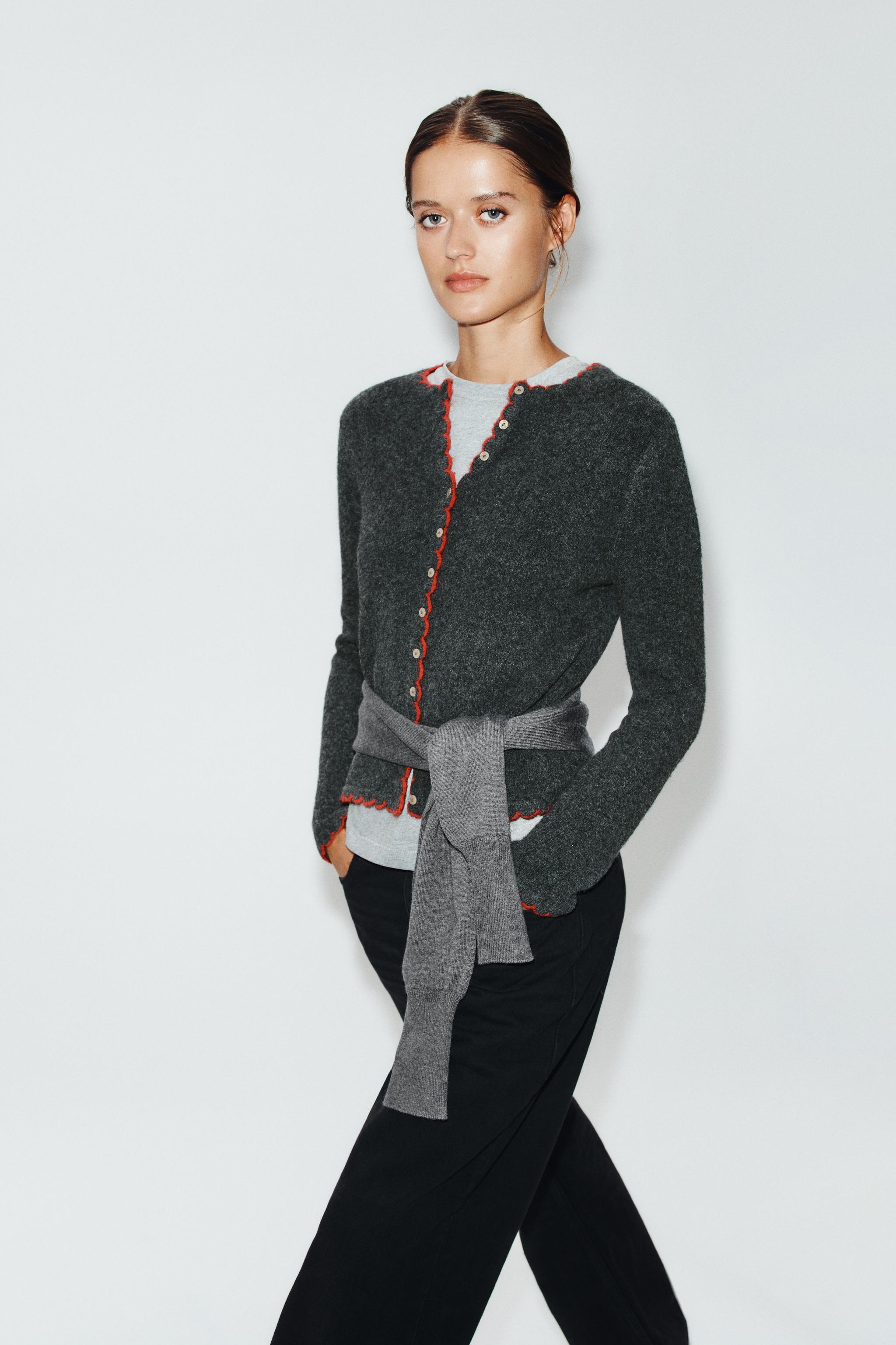 CARDIGAN WITH CONTRAST TRIMS