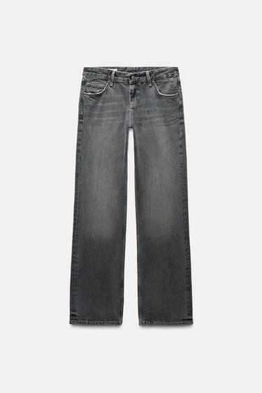 TRF WIDE-LEG LOW-RISE JEANS - Anthracite grey by Zara