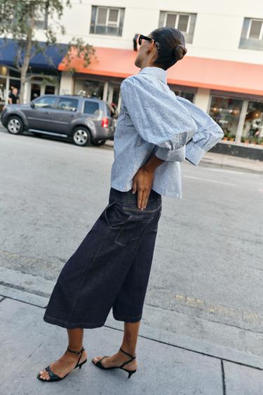 STRIPED FLORAL PRINT SHIRT - Blue/White by Zara - Image 4
