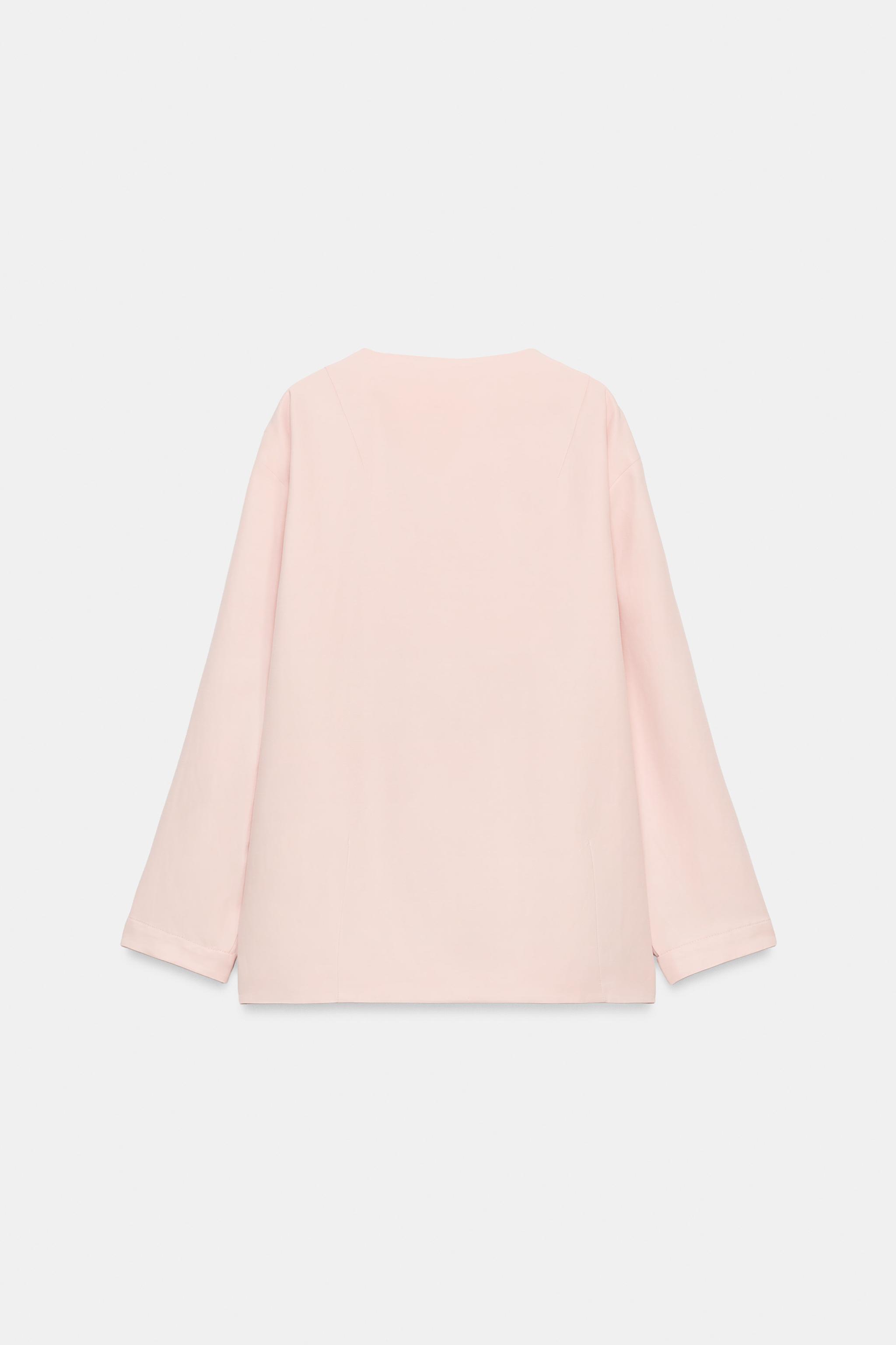 Женские куртки Zara ZW COLLECTION PINK BOMBER JACKET — фото 6