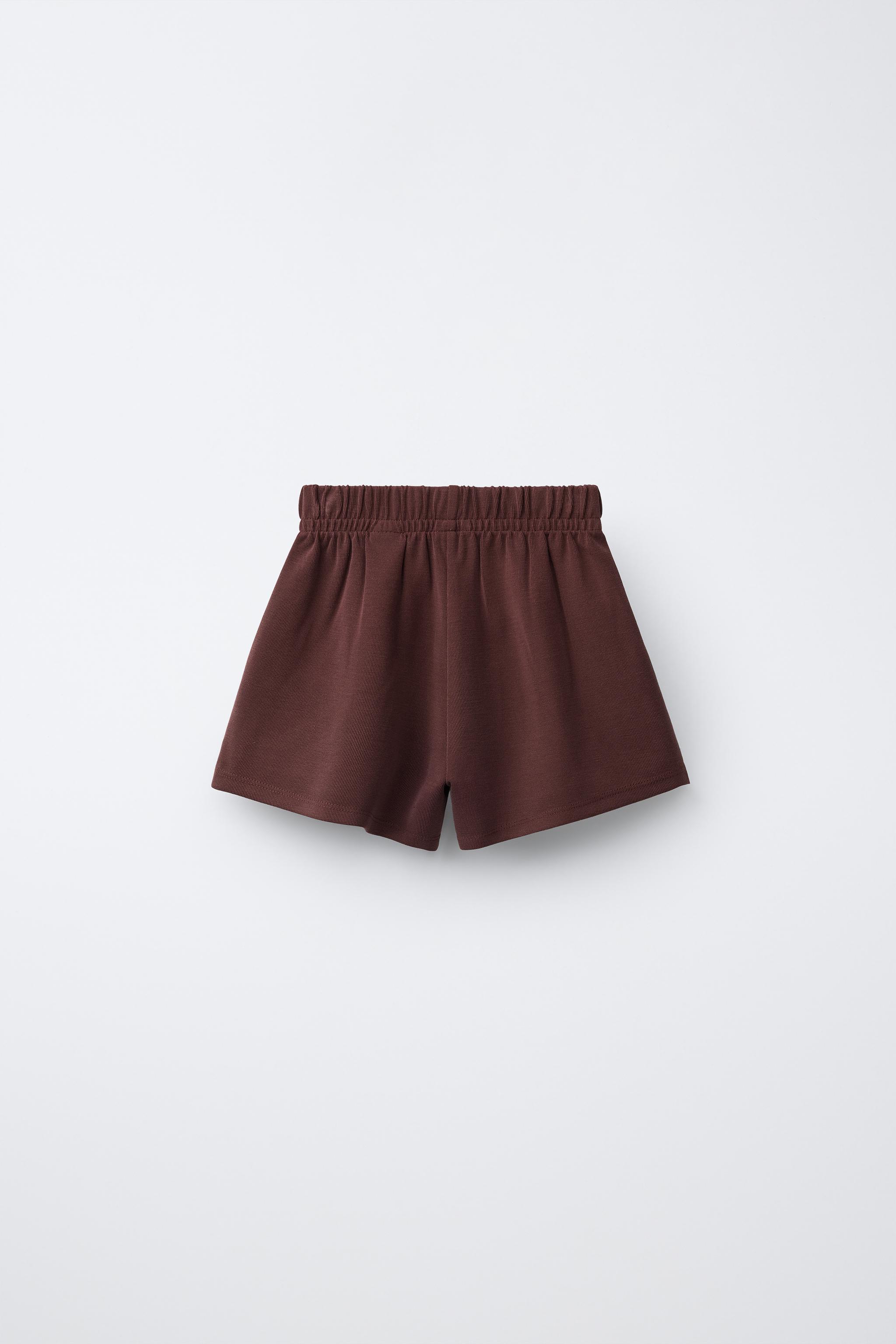 CONTRAST SIDE STRIPE SHORTS - Burgundy | ZARA United States