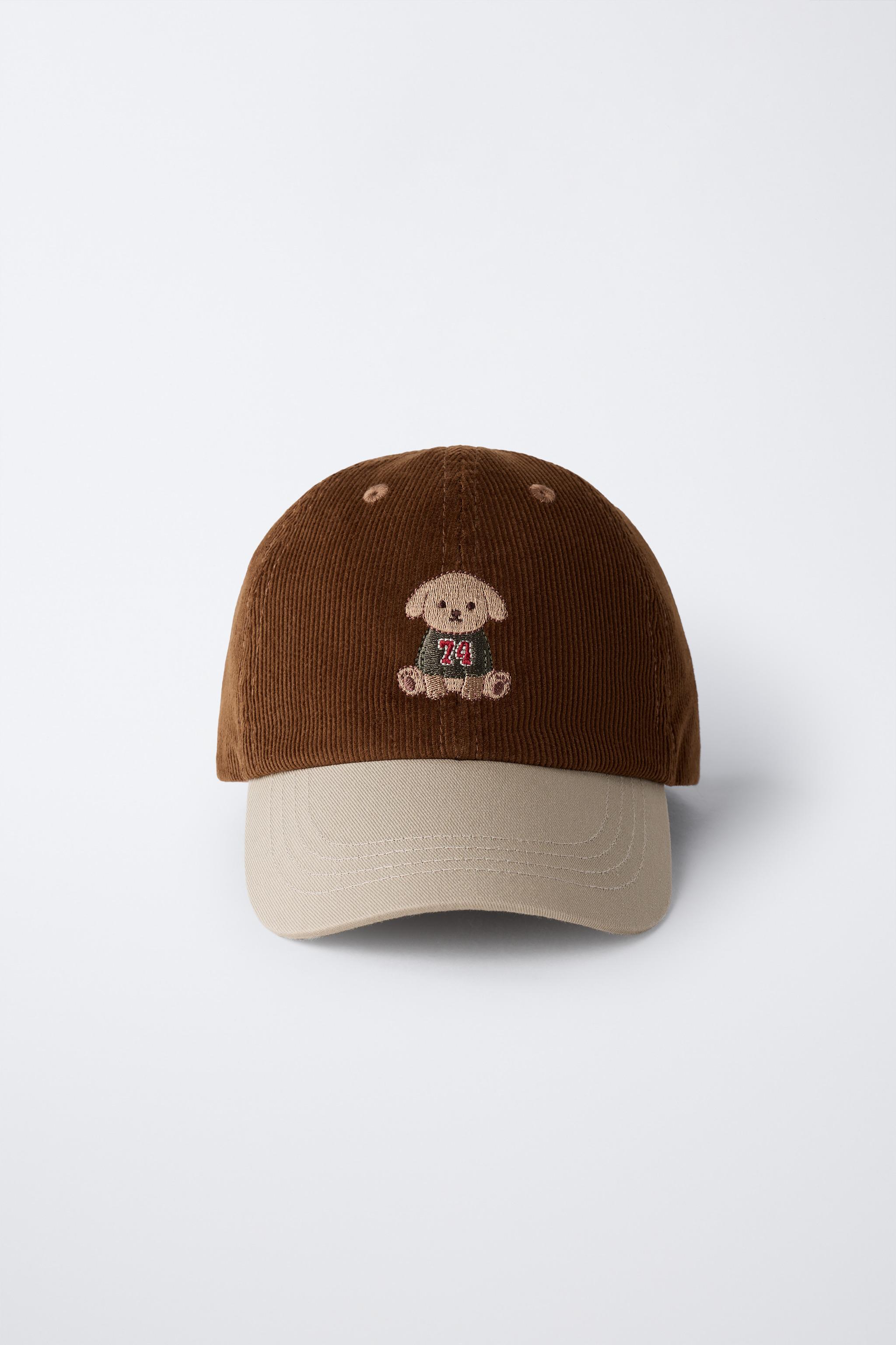 CASQUETTE EN VELOURS CÔTELÉ CHIEN BRODÉ