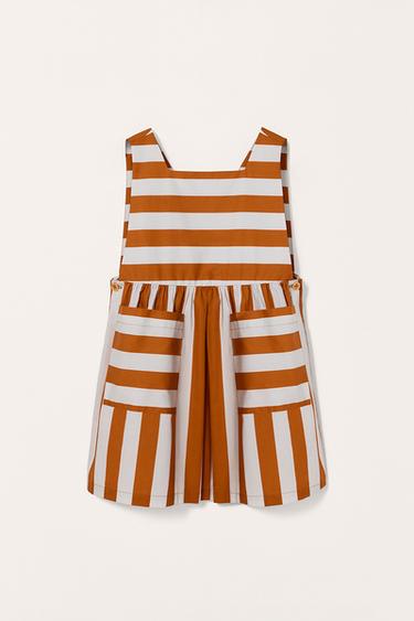 Zara Turuncu - ÇİZGİLİ CEPLİ LIMITED EDITION ELBİSE