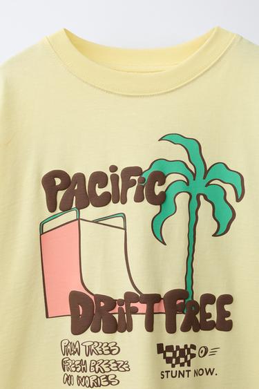 T-SHIRT IMPRIMÉ EN RELIEF - Jaune de Zara - Image 2