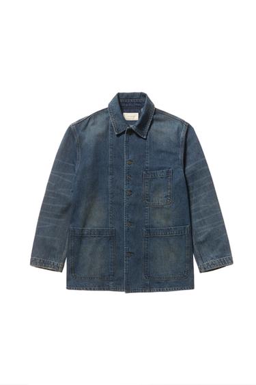 Zara WASHED DENIM OVERSHIRT - Blue - Image 0