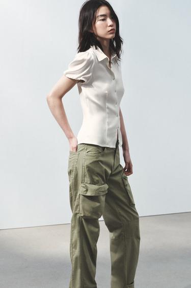 SATIN SHIRT - Oyster-white by Zara - Image 2