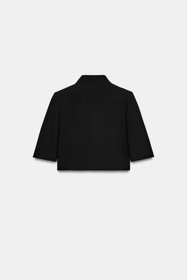 BLAZER CROPPED MANGA CORTA ZW COLLECTION - Negro de Zara