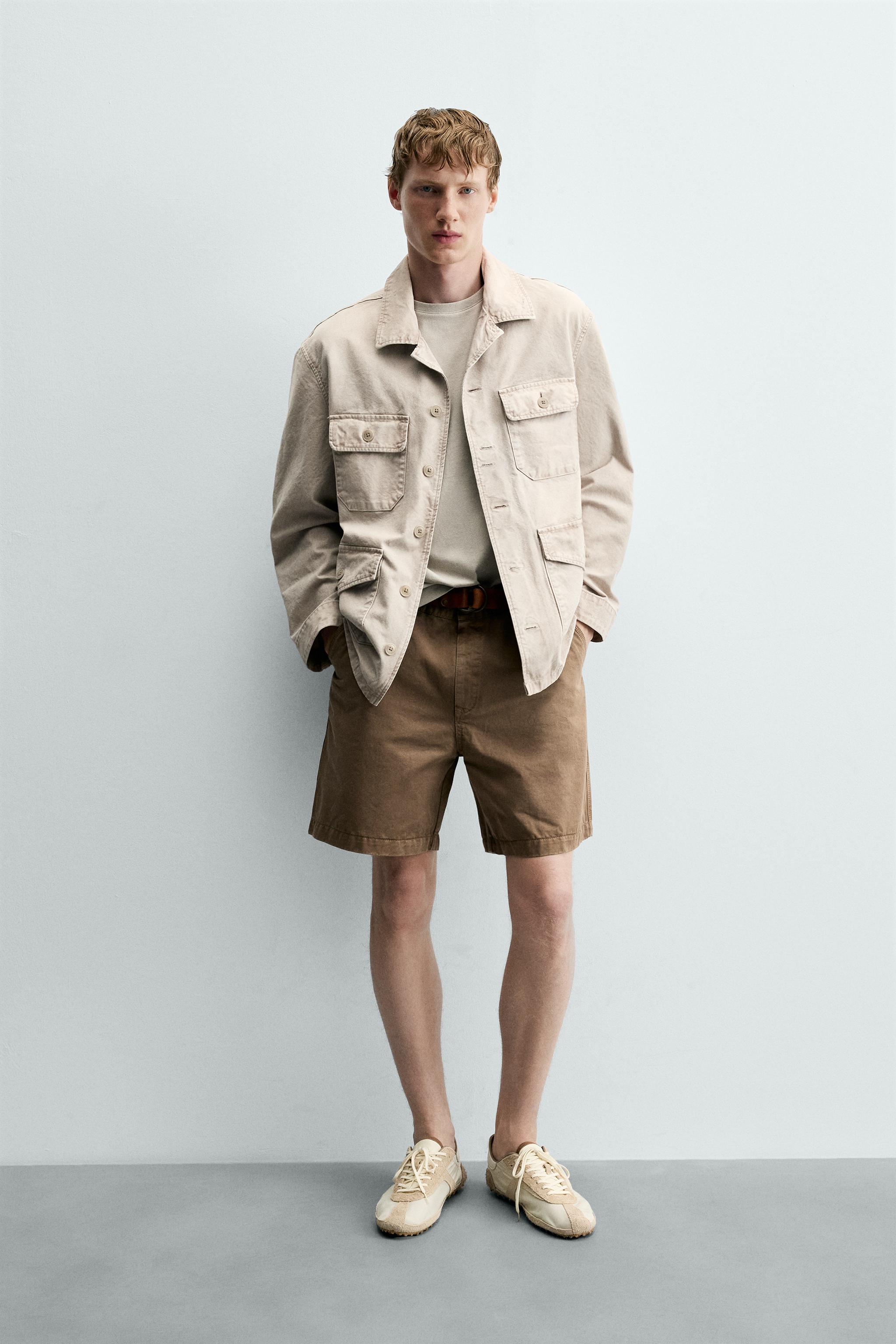 Мужские шорты Zara VINTAGE-WASH BERMUDA SHORTS
