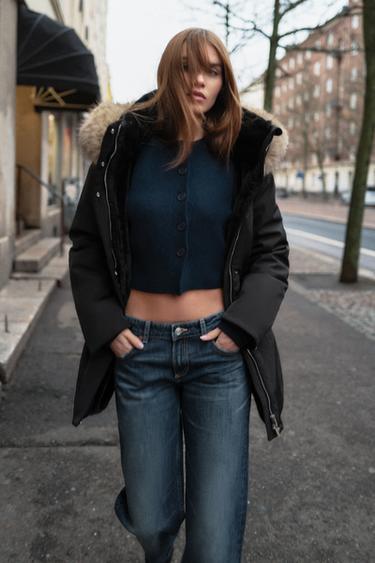 TRF LOW-RISE WIDE-LEG JEANS - Blue by Zara