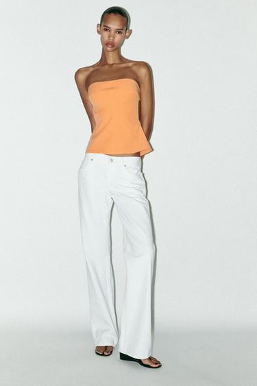 TOP TIRAGABE ABERTURAREKIN - Mandarina kolorea, Zara-rena