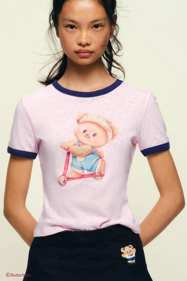 BUTTERBEAR © CONTRAST T-SHIRT - Pink by Zara
