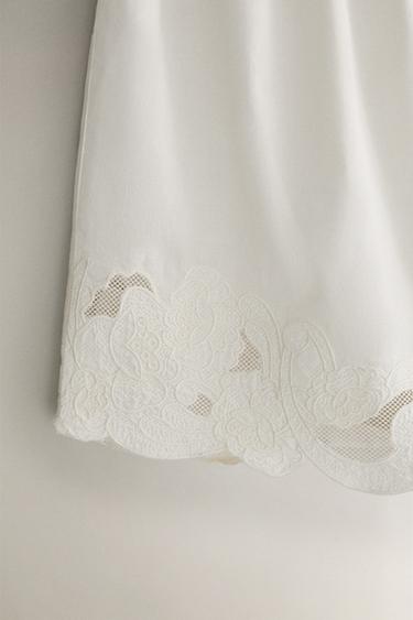 EMBROIDERED COTTON SHORTS - Ecru by Zara - Image 3
