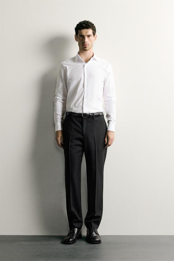 REGULAR FIT COTTON SHIRT - White de Zara - Imagen 0