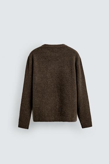 ARGYLE JACQUARD JUMPER - Brown by Zara - Image 7