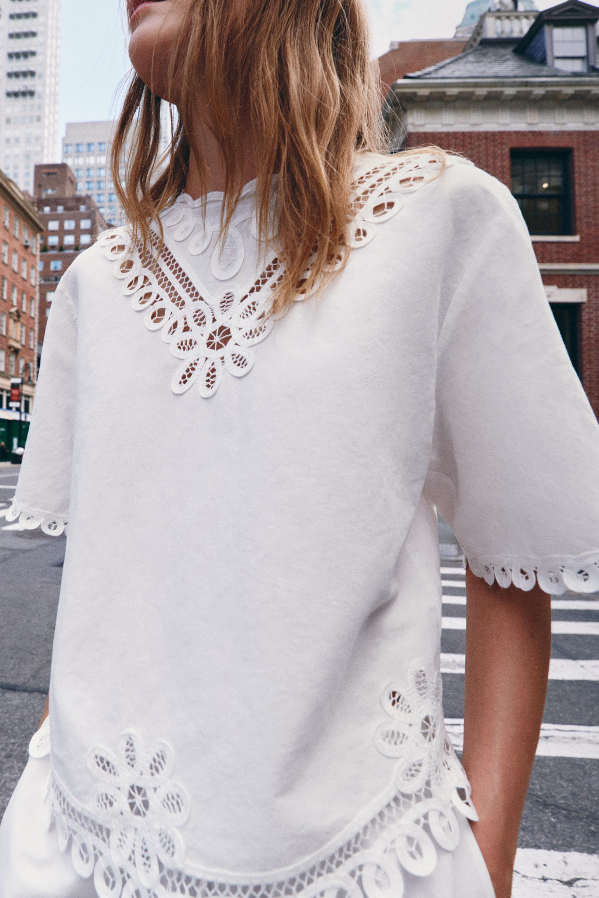 EMBROIDERED LINEN BLEND SHIRT ZW COLLECTION - White | ZARA Canada