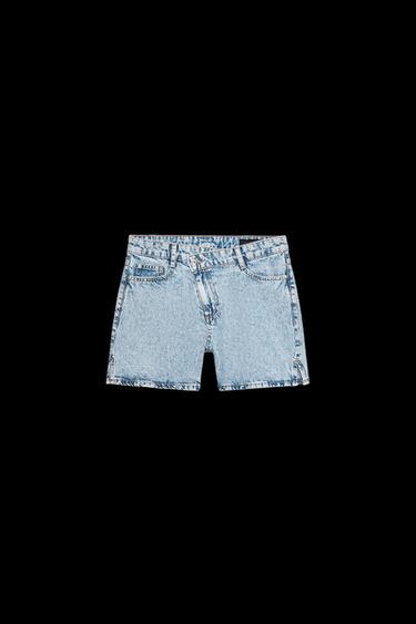 Z1975 HIGH-WAIST CROSSOVER WAIST DENIM SHORTS - Light blue by Zara - Image 0