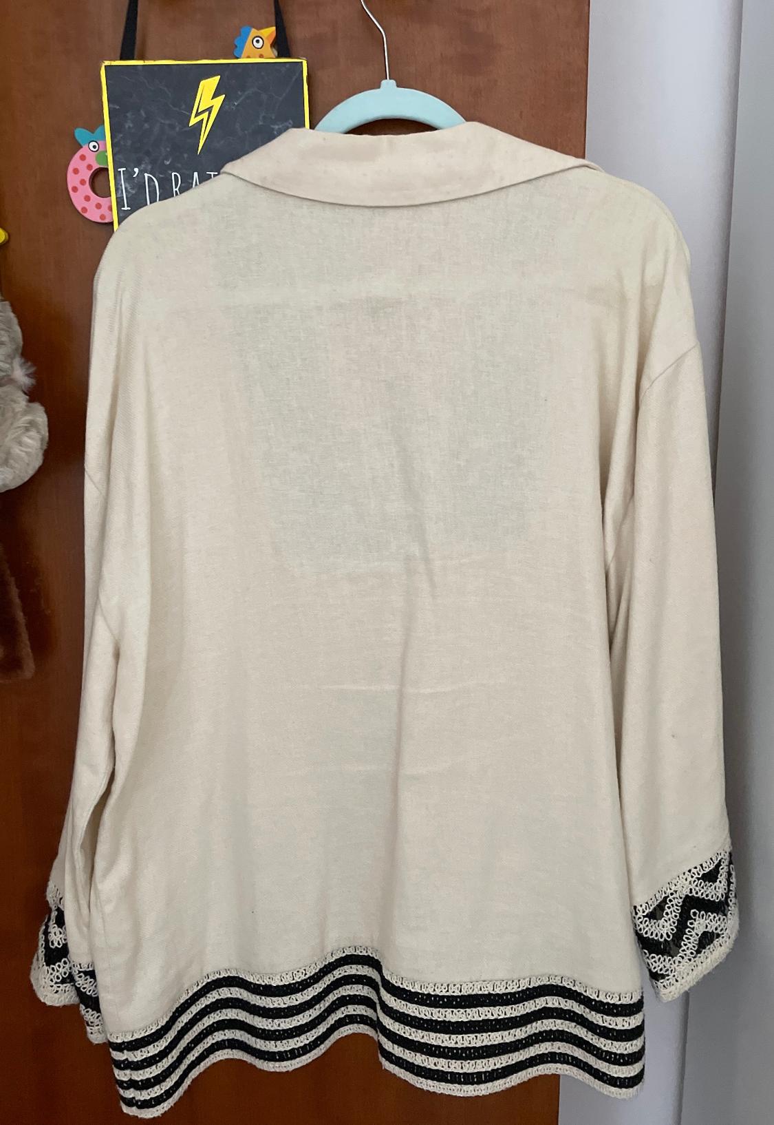 CROCHET LINEN BLEND BLOUSE - Image 2